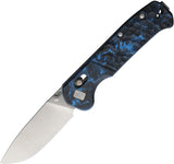 Maserin Frontier Crossbar Lock Blue Carbon Fiber Folding Nitro X7 Pocket Knife 634CFB