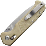 Maserin Frontier Crossbar Lock White Micarta Folding Nitro X7 Pocket Knife 634MCB