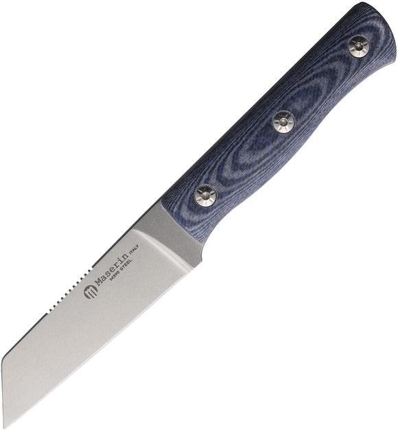 Maserin Path Denim Micarta Bohler M390 Reverse Tanto Fixed Blade Knife w/ Sheath 916MCJ