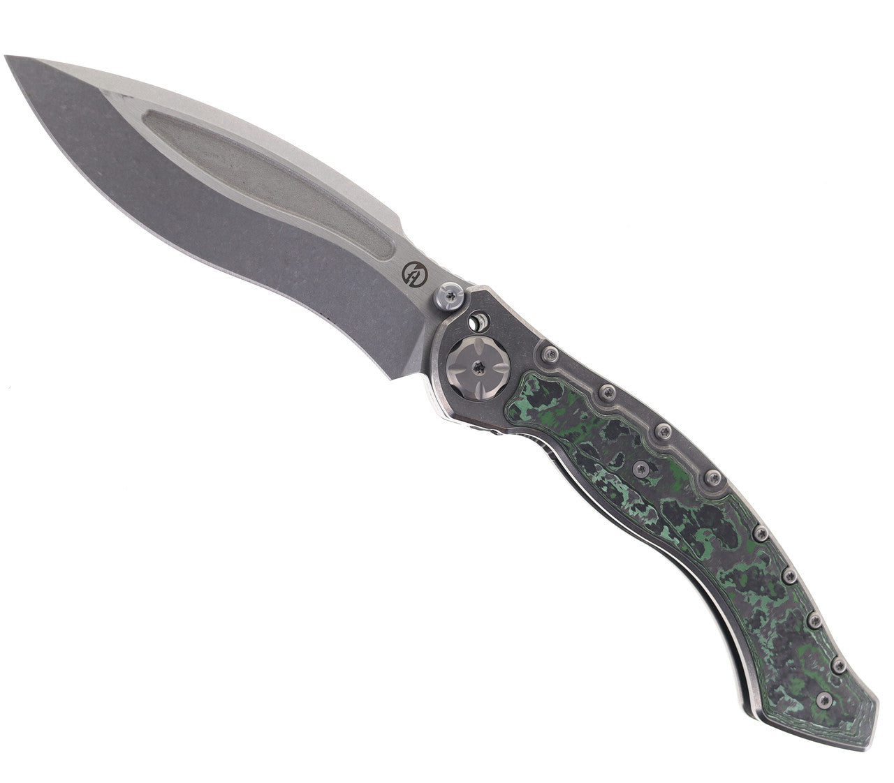 Maxace Vortex Framelock Green Carbon Fiber & Titanium Folding M390 Kni ...