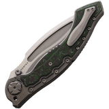 Maxace Vortex Framelock Green Carbon Fiber & Titanium Folding M390 Knife M04C
