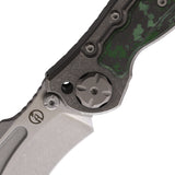 Maxace Vortex Framelock Green Carbon Fiber & Titanium Folding M390 Knife M04C