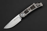 Maxace Big Fella Framelock Stonewashed Titanium Folding Magnacut Knife M22B