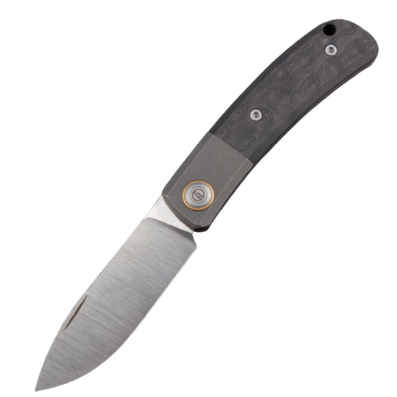 Maxace Beetle-S Slip Joint Gray Titanium & Carbon Fiber Folding M390 Knife MBTS02