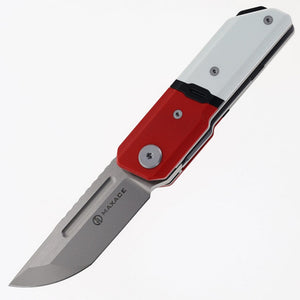 Maxace Capsule 2 Linerlock Red & White G10 Folding 10Cr15CoMoV Knife MM272A