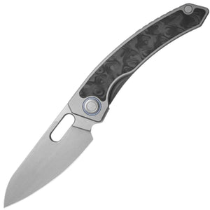 Maxace Black Mirror Framelock Titanium & Carbon Fiber Folding S90V Knife MM411A