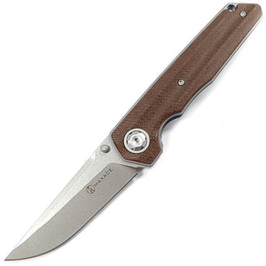 Maxace Samurai 2.0 Linerlock Brown Micarta Folding Bohler K110 Pocket Knife MSM206