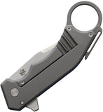 Mechforce Ringed Rhino Framelock Blue Carbon Fiber & Titanium Folding M390 Knife F009