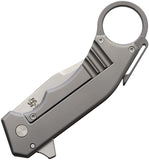 Mechforce Ringed Rhino Framelock Butterscotch Micarta & Titanium Folding M390 Knife F010