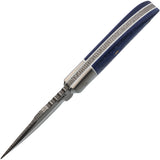 Mechforce Kestrel Blue Carbon Fiber & Titanium Bohler M390 Fixed Blade Knife F013