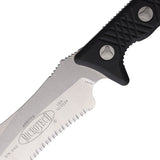 Microtech Arbiter Black Polymer Partially Serrated Fixed Blade Knife w/ Sheath 10411