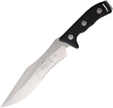 Microtech Arbiter Black Polymer Partially Serrated Fixed Blade Knife w/ Sheath 10411