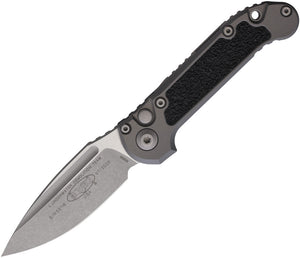 Microtech Automatic LUDT Gen III Knife Button Lock Gray Aluminum Apocalyptic M390MK Blade 113510APNC