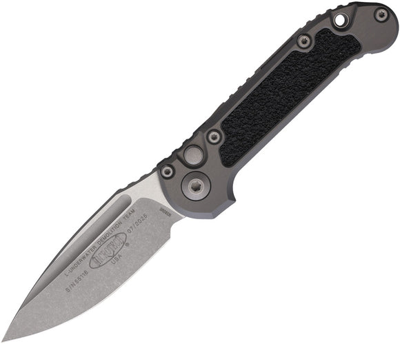 Microtech Automatic LUDT Gen III Knife Button Lock Gray Aluminum Apocalyptic M390MK Blade 113510APNC