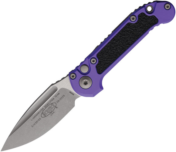 Microtech Automatic LUDT Gen III Button Lock Gray Aluminum M390MK Knife113510APPU