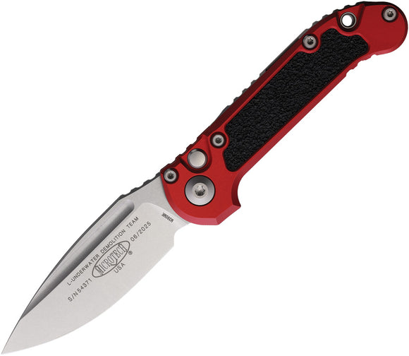 Microtech Automatic LUDT Gen III Button Lock Red Aluminum M390MK Knife113510RD