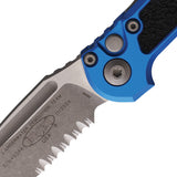 Microtech Automatic LUDT Gen III Knife Button Lock Blue Aluminum Apocalyptic M390MK Blade 113511APBL