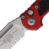 Microtech Automatic LUDT Gen III Knife Button Lock Red Aluminum Serrated M390MK Blade 113511RD