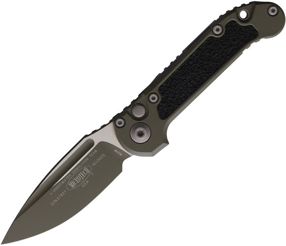 Microtech Automatic LUDT Gen III Knife Button Lock Moss Green Aluminum Drop Pt Blade 11351MGC21Z
