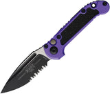 Microtech Automatic LUDT Button Lock Gen III Button Lock Knife Purple Aluminum & Traction M390MK Serrated Blade 11352PU