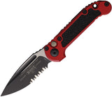 Microtech Automatic LUDT Gen III Button Lock Red Aluminum & Traction M390MK Serrated Drop Pt Knife 11352RD