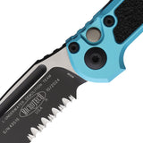 Microtech Automatic LUDT Gen III Knife Button Lock Turquoise Aluminum Serrated M390MK Blade 11352TQ