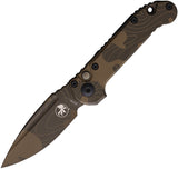 Microtech Automatic LUDT Gen III Button Lock Badlands Camo Aluminum M390MK Drop Pt Knife 1135S1TPBNCS