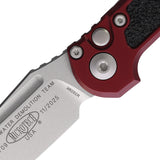 Microtech Automatic LUDT Gen III Button Lock Merlot Red Aluminum M390MK Knife 113610MR