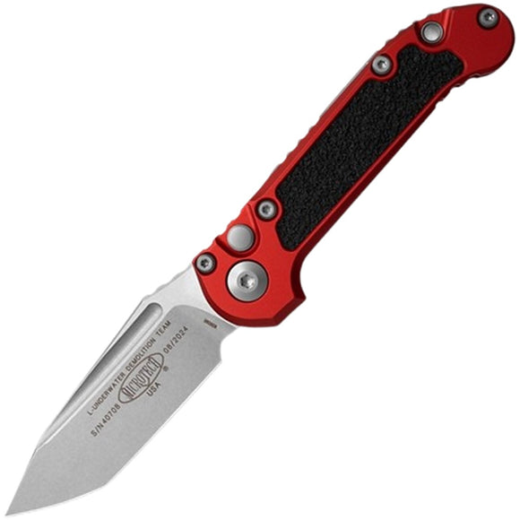 Microtech Automatic LUDT Gen III Knife Button Lock Red Aluminum M390MK Tanto Blade 113610RD