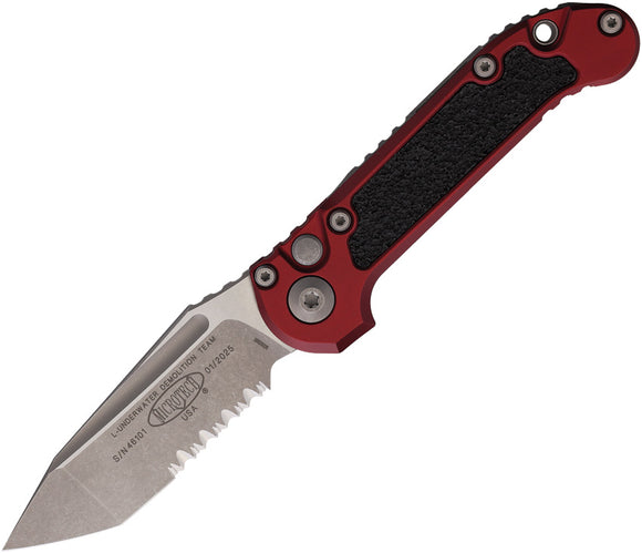 Microtech Automatic LUDT Gen III Button Lock Tan Aluminum M390MK Knife113611APMR
