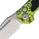 Microtech Automatic LUDT Gen III Button Lock Zombie Aluminum & Traction M390MK Tanto Serrated Knife 113611Z