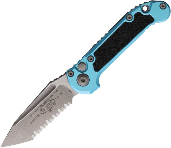 Microtech Automatic LUDT Gen III Button Lock Turquoise Aluminum M390MK Knife113612APTQ