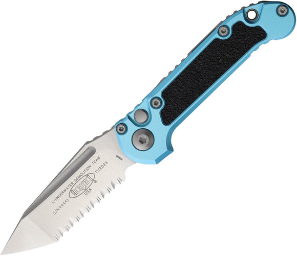 Microtech Automatic LUDT Gen III Button Lock Blue Aluminum M390MK Knife113612TQ
