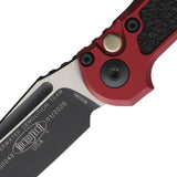 Microtech Automatic LUDT Gen III Button Lock Merlot Red Aluminum & Traction M390MK Tanto Knife 11361MR