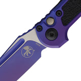 Microtech Automatic LUDT Gen III Knife Button Lock Purple Aurora Aluminum & Traction M390MK Tanto Blade 11361PUAU