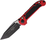 Microtech Automatic LUDT Gen III Button Lock Red Aluminum & Traction M390MK Tanto Knife 11361RD