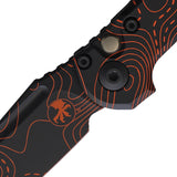 Microtech Automatic LUDT Gen III Knife Button Lock Black & Orange Topographic Aluminum M390MK Tanto Blade 11361TPBKORC