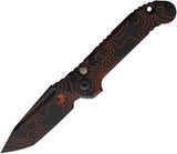 Microtech Automatic LUDT Gen III Knife Button Lock Black & Orange Topographic Aluminum M390MK Tanto Blade 11361TPBKORC