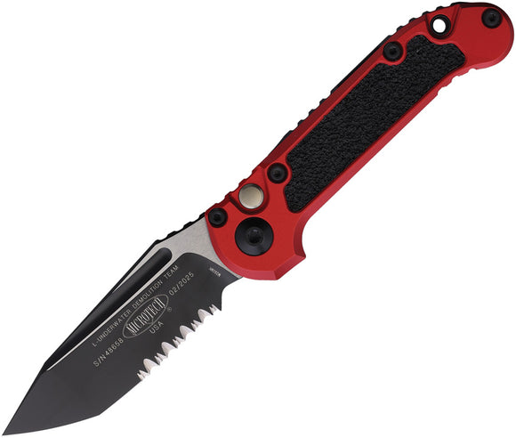 Microtech Automatic LUDT Gen III Button Lock Red Aluminum M390MK Knife11362RD