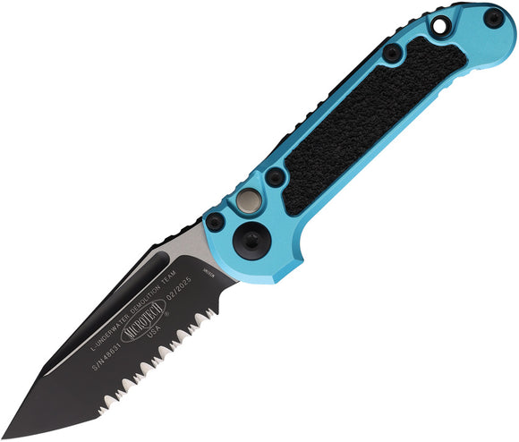 Microtech Automatic LUDT Gen III Button Lock Blue Aluminum M390MK Knife11363TQ