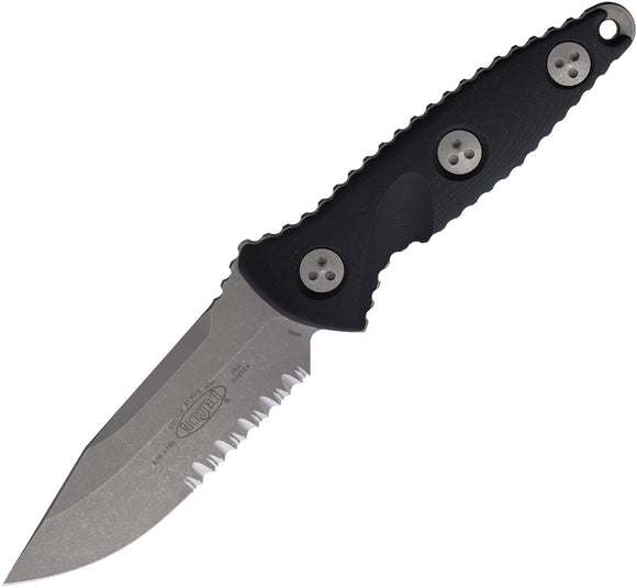 Microtech Socom Alpha Mini Black G10 Partially Serrated Apocalyptic Fixed Blade Knife 113M11AP