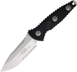 Microtech Socom Alpha Mini Black G10 Partially Serrated Clip Pt Fixed Blade Knife 113M11