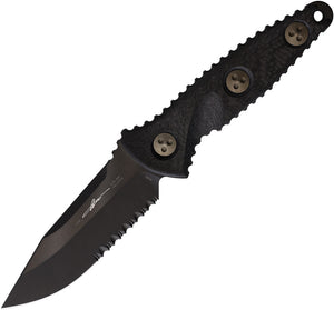 Microtech Socom Alpha Mini Carbon Fiber Serrated Fixed Blade Knife 113M2DLCCFS