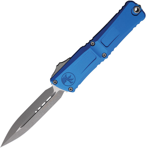 Microtech Automatic Combat Troodon Gen III OTF Knife Blue Aluminum Apocalyptic Dagger Blade 114210APBL