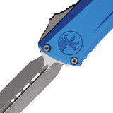 Microtech Automatic Combat Troodon Gen III OTF Knife Blue Aluminum Apocalyptic Dagger Blade 114210APBL