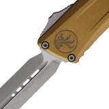Microtech Automatic Combat Troodon Gen III OTF Knife Tan Aluminum Apocalyptic Dagger Blade 114210APTA