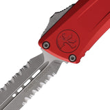 Microtech Automatic Combat Troodon Gen III OTF Knife Red Aluminum Apocalyptic Serrated Blade 114211APRD