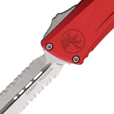 Microtech Automatic Combat Troodon Gen III OTF Knife Red Aluminum Stonewash Serrated Blade 114211RD