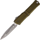 Microtech Automatic Combat Troodon Gen III OTF Knife OD Green Aluminum Apocalyptic Serrated Blade 114212APOD