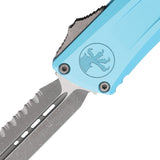 Microtech Automatic Combat Troodon Gen III OTF Knife Turquoise Aluminum Apocalyptic Serrated Blade 114212APTQ